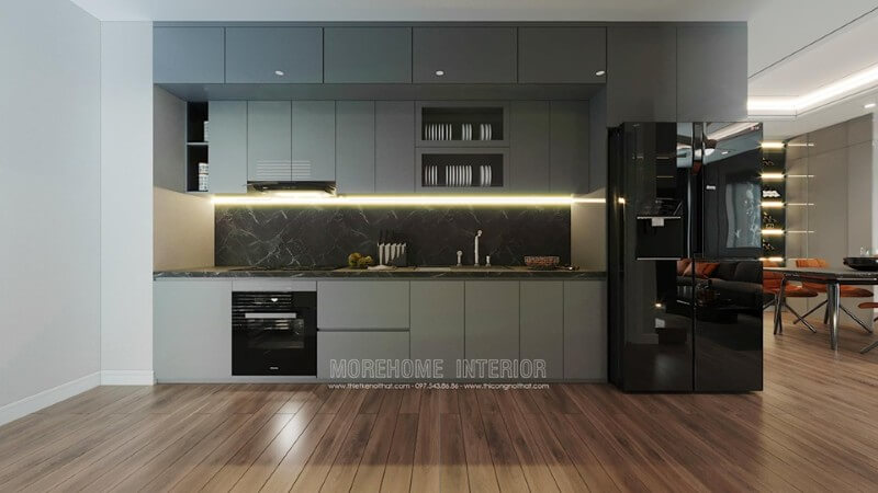 Mẫu tủ bếp cho nhà chung cư nhỏ tuyệt đẹp, giá rẻ Mẫu nội thất chung cư