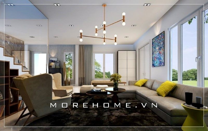 Ghế sofa bọc da với kiểu dáng hiện đại sẽ góp phần tạo nên sự sang trọng, đẳng cấp khi bạn bước vào căn phòng.